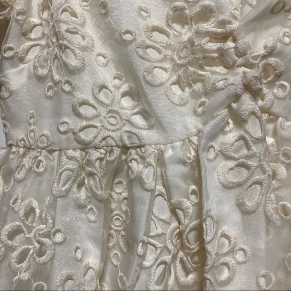 Lovers + Friends Vista Mini Dress, White Eyelet Babydoll, Size XXS - Picture 6 of 12